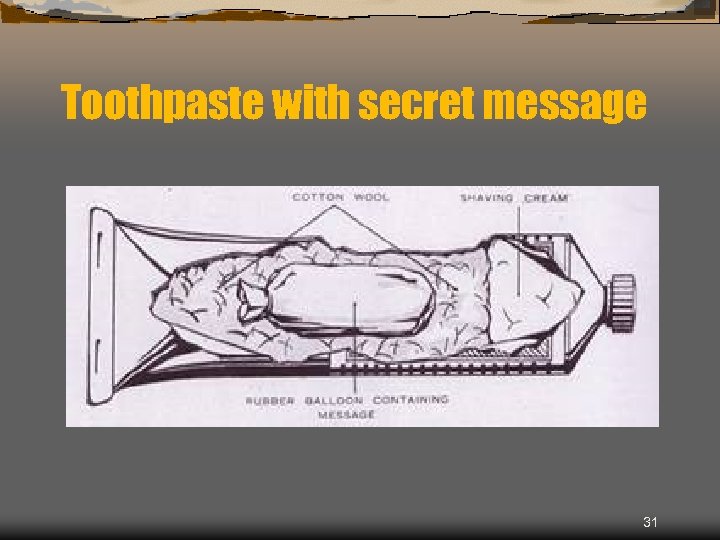 Toothpaste with secret message 31 