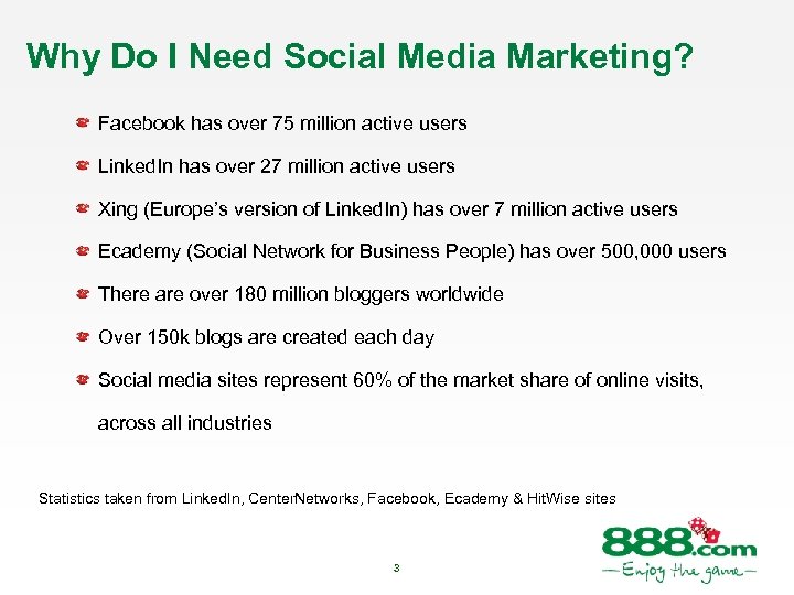 Why Do I Need Social Media Marketing? Facebook has over 75 million active users