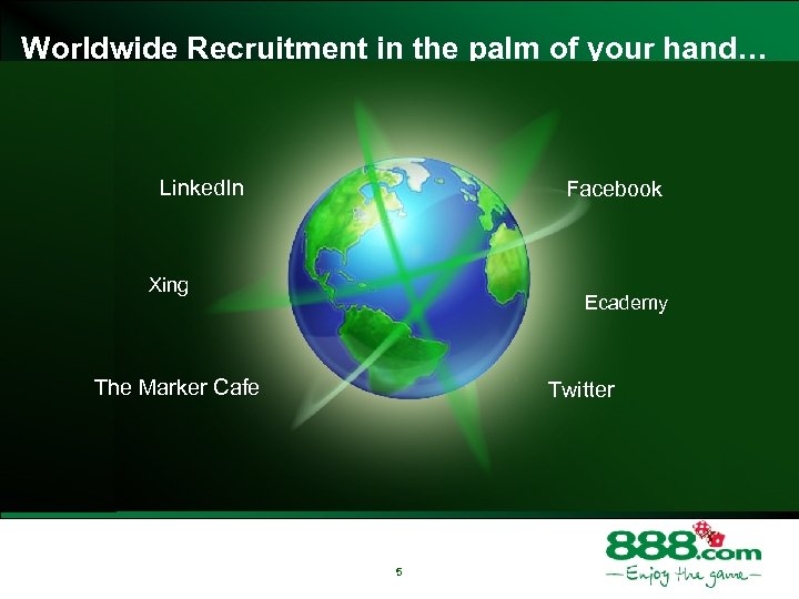 Worldwide Recruitment in the palm of your hand… Linked. In Facebook Xing Ecademy The