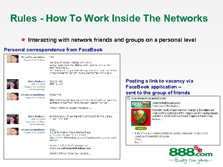 Rules - How To Work Inside The Networks Interacting with network friends and groups