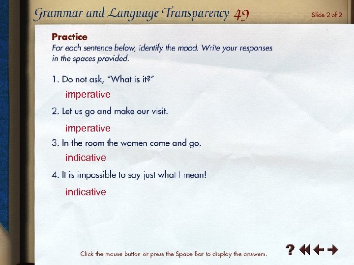 imperative indicative 