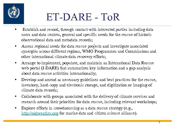 ET-DARE - To. R • • • Establish and record, through contact with interested