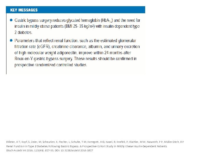Billeter, A T; Kopf, S; Zeier, M; Scheurlen, K; Fischer, L; Schulte, T M;