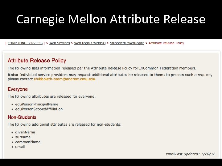 Carnegie Mellon Attribute Release 