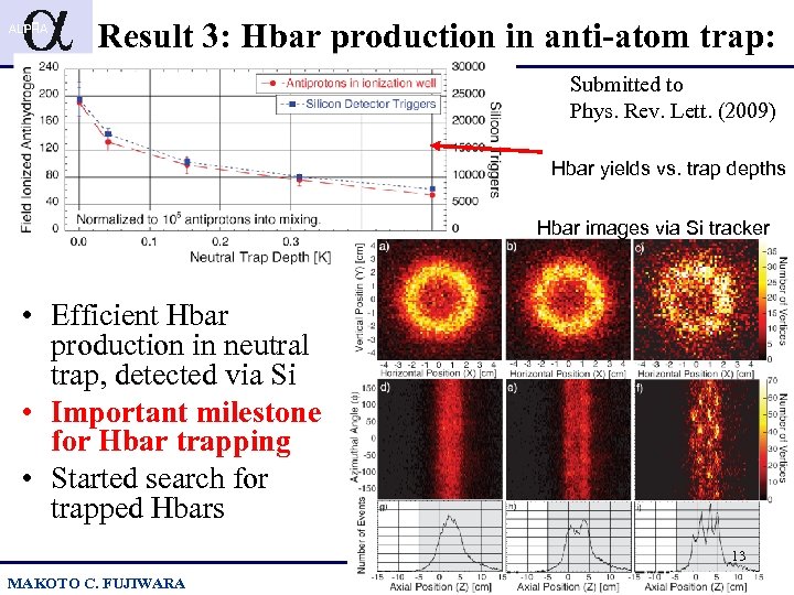 Result 3: Hbar production in anti-atom trap: Submitted to Phys. Rev. Lett. (2009) Hbar
