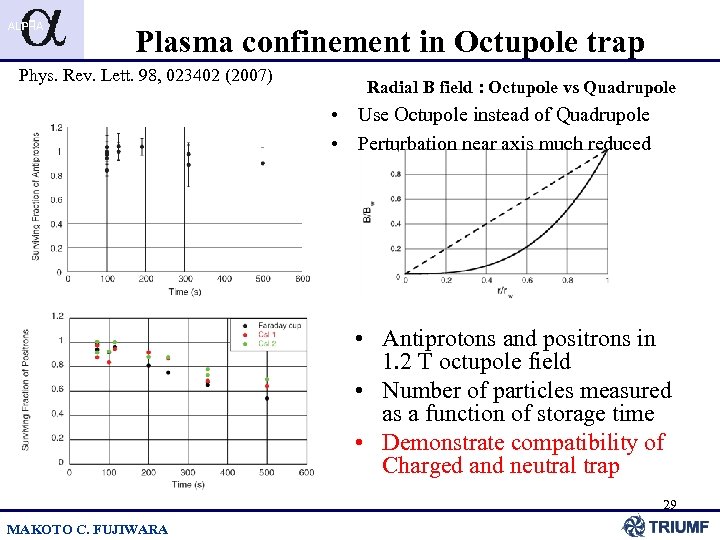 Plasma confinement in Octupole trap Phys. Rev. Lett. 98, 023402 (2007) Radial B field