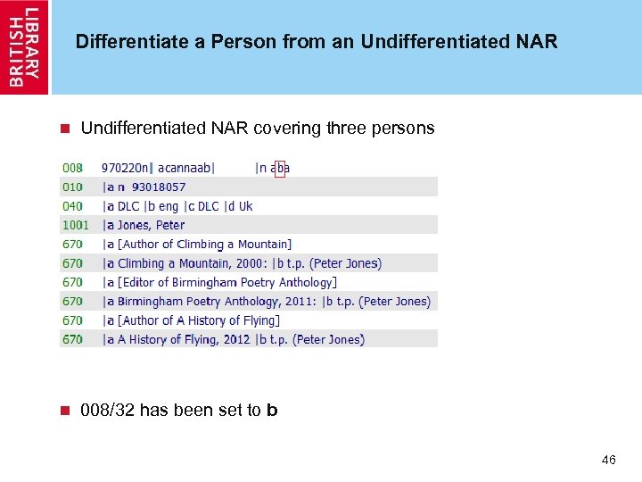 Differentiate a Person from an Undifferentiated NAR covering three persons n 008/32 has been