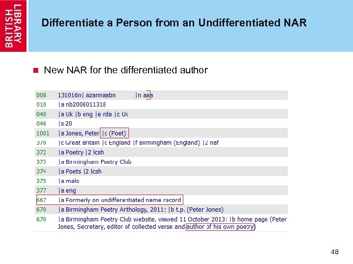 Differentiate a Person from an Undifferentiated NAR n New NAR for the differentiated author