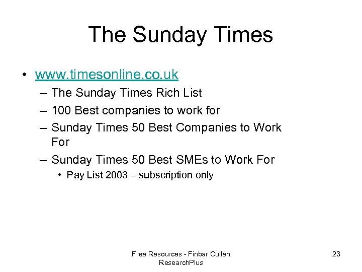 The Sunday Times • www. timesonline. co. uk – The Sunday Times Rich List