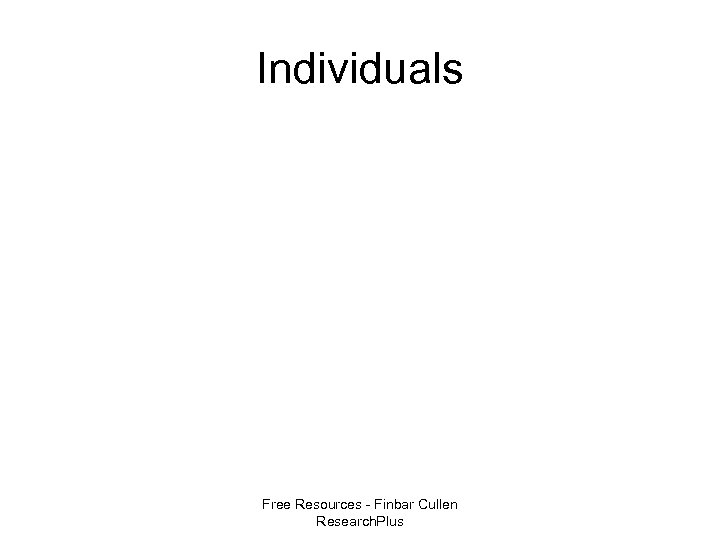 Individuals Free Resources - Finbar Cullen Research. Plus 