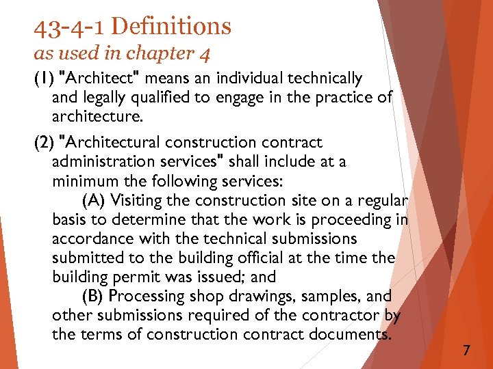 43 -4 -1 Definitions as used in chapter 4 (1) 