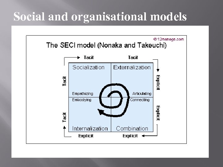 Social and organisational models 
