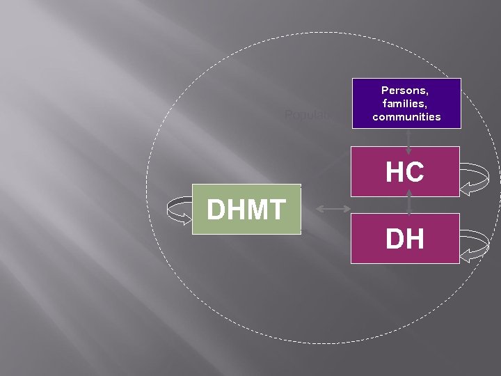 Population Persons, families, communities HC DHMT DH 