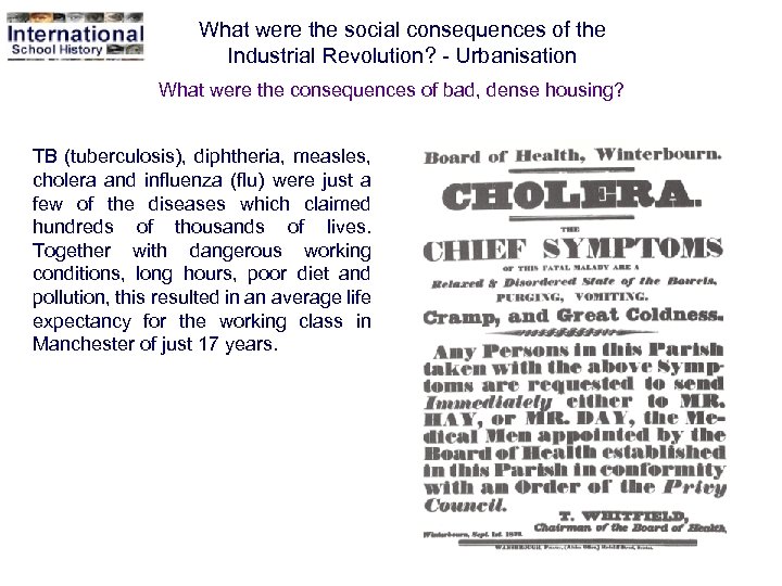 What were the social consequences of the Industrial Revolution? - Urbanisation What were the
