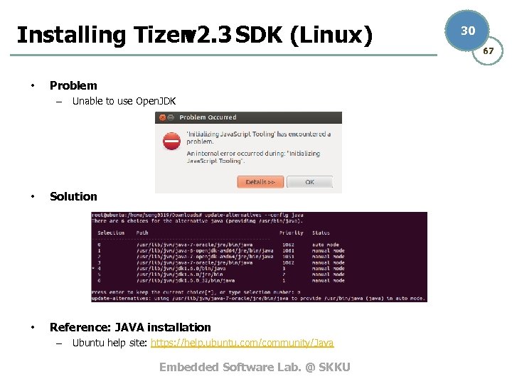 Installing Tizen v 2. 3 SDK (Linux) • Problem – Unable to use Open.