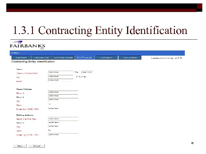 1. 3. 1 Contracting Entity Identification 38 