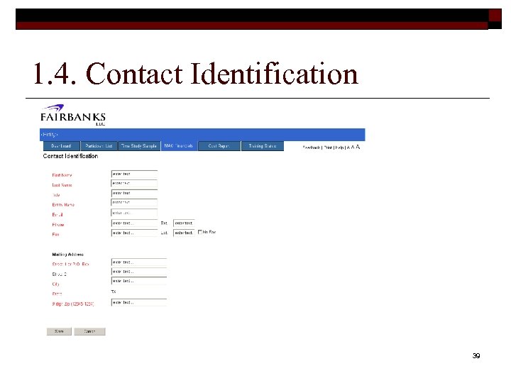 1. 4. Contact Identification 39 