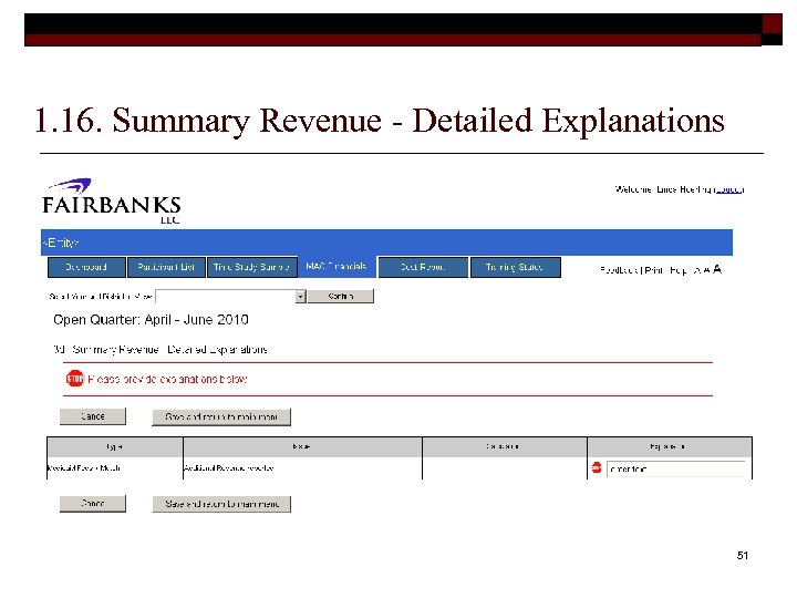 1. 16. Summary Revenue - Detailed Explanations 51 