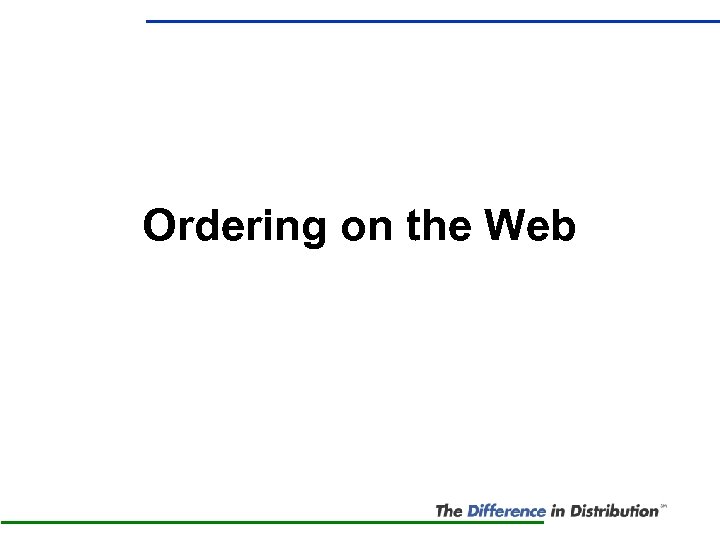 Ordering on the Web 