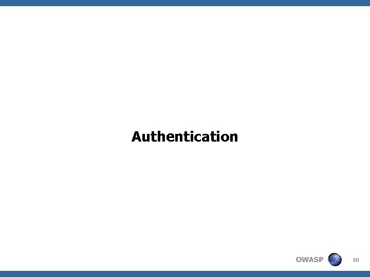 Authentication OWASP 10 