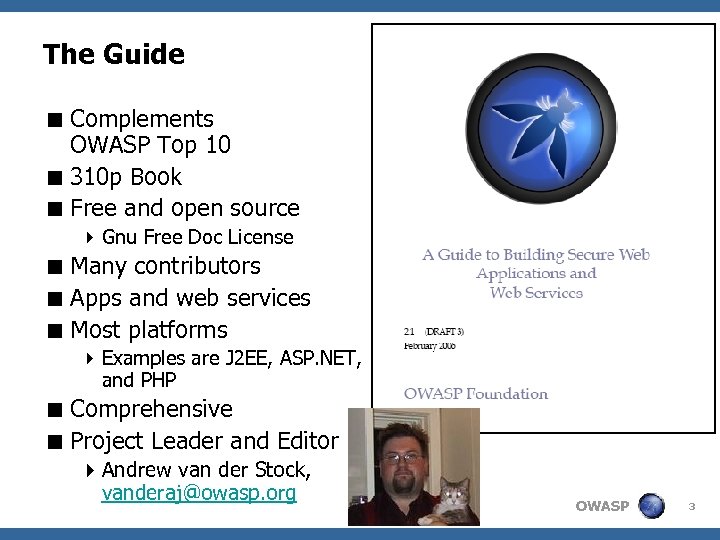 The Guide < Complements OWASP Top 10 < 310 p Book < Free and