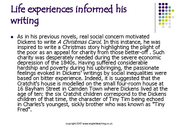 Life experiences informed his writing l As in his previous novels, real social concern