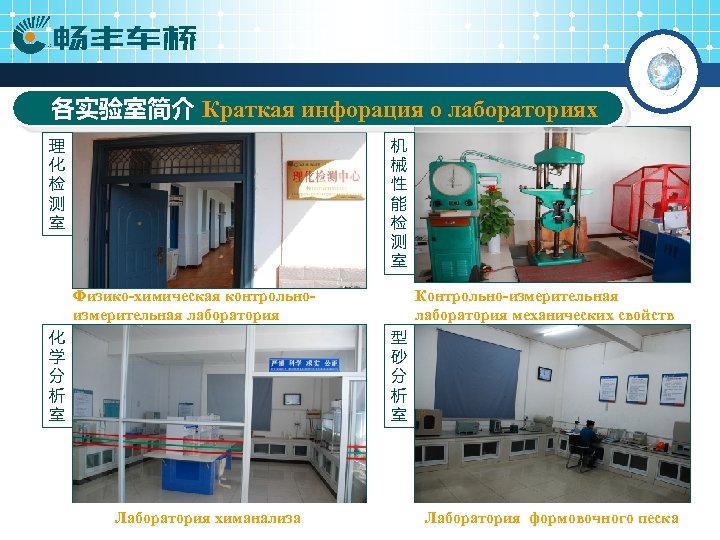 各实验室简介 Краткая инфорация о лабораториях 理 化 检 测 室 机 械 性 能