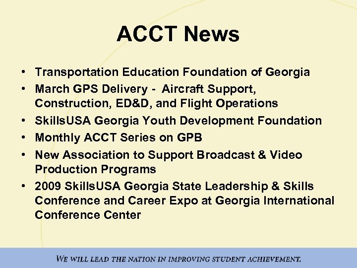 ACCT News • Transportation Education Foundation of Georgia • March GPS Delivery - Aircraft
