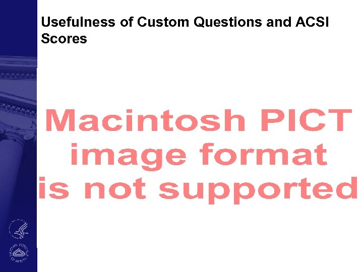 Usefulness of Custom Questions and ACSI Scores 