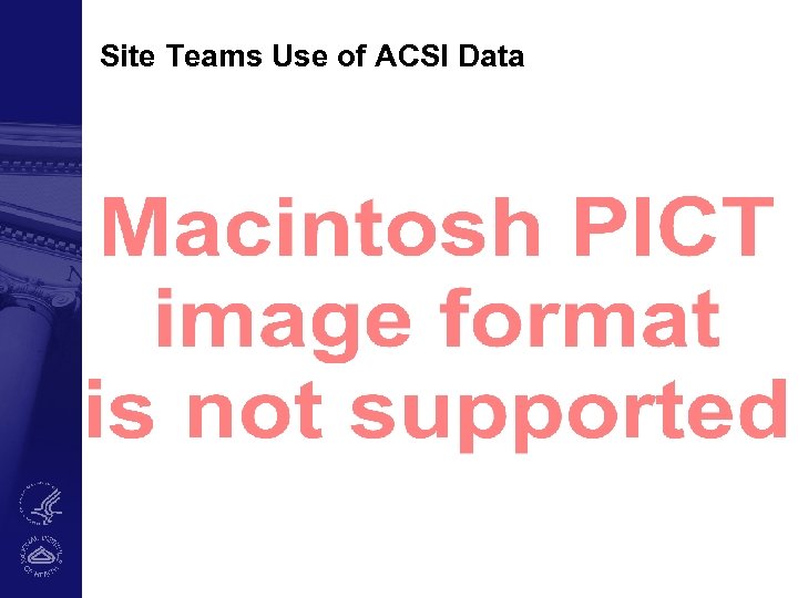Site Teams Use of ACSI Data 
