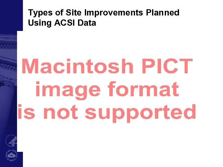 Types of Site Improvements Planned Using ACSI Data 