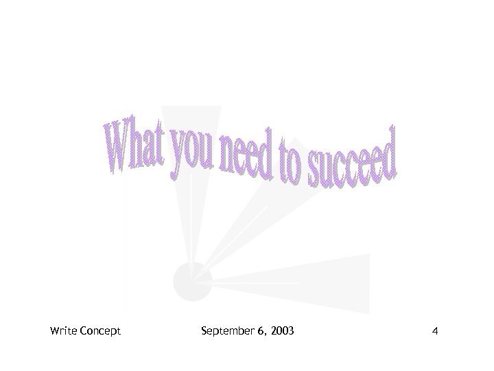 Write Concept September 6, 2003 4 