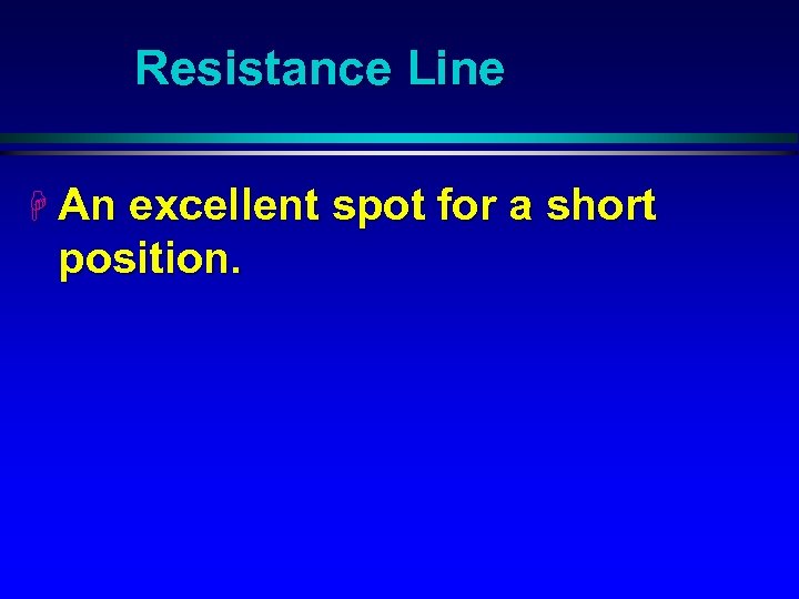Resistance Line H An excellent spot for a short position. 
