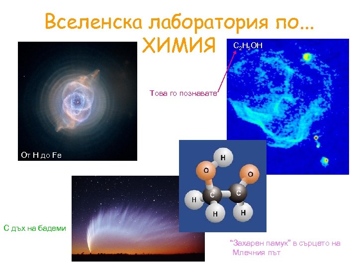 Вселенска лаборатория по. . . ХИМИЯ C 2 H 5 OH Това го познавате