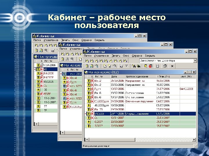 Кабинет – рабочее место пользователя 