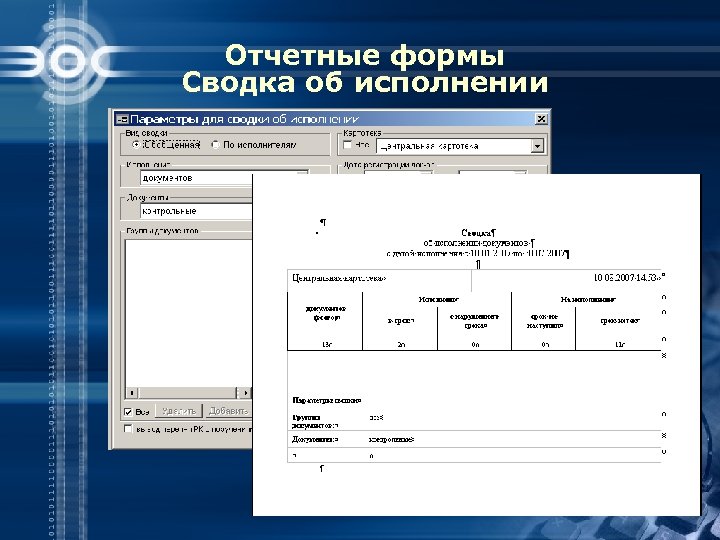 Отчетные формы Сводка об исполнении 