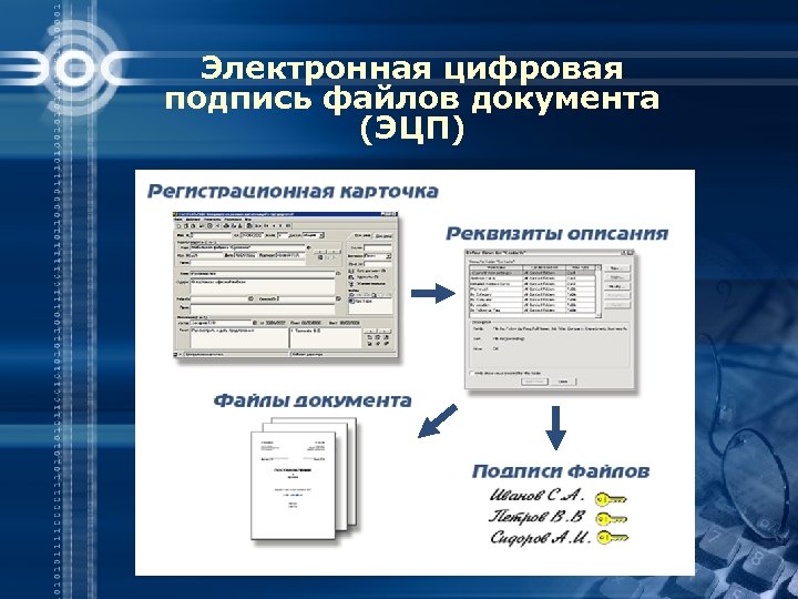Электронная цифровая подпись файлов документа (ЭЦП) 