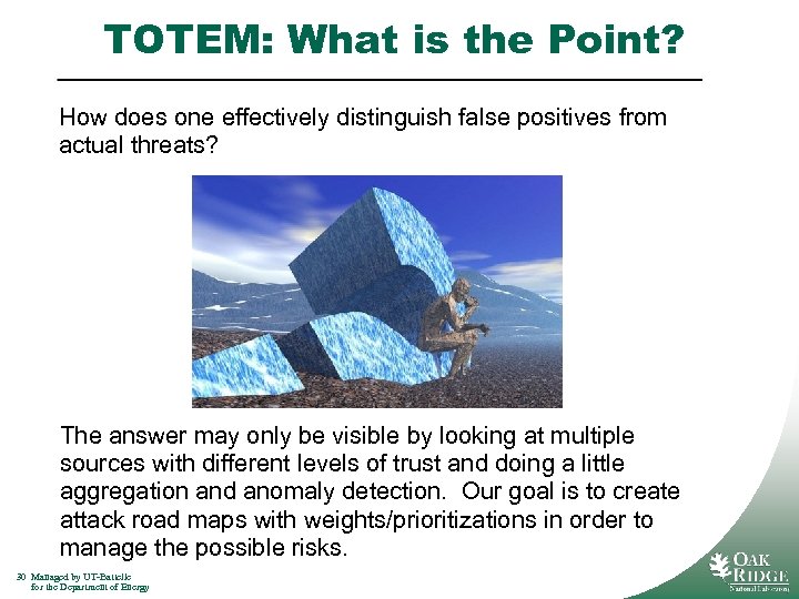 TOTEM: What is the Point? How does one effectively distinguish false positives from actual