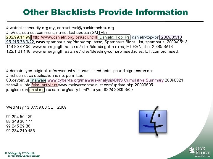 Other Blacklists Provide Information # watchlist. security. org. my, contact mel@hackinthebox. org # ip/net,