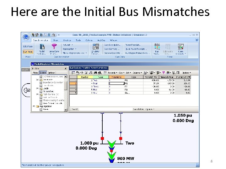 Here are the Initial Bus Mismatches 8 