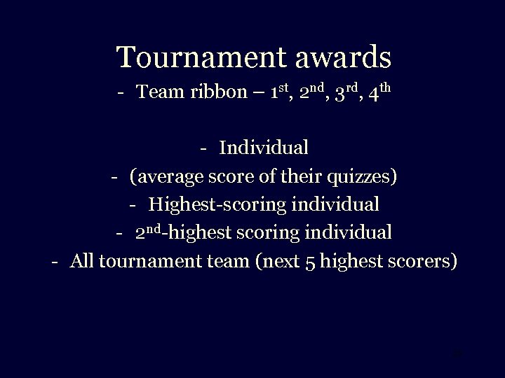 Tournament awards - Team ribbon – 1 st, 2 nd, 3 rd, 4 th