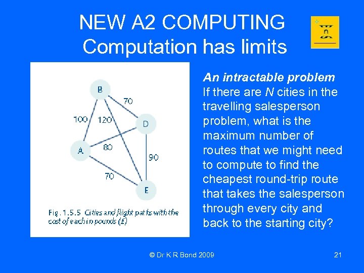 NEW A 2 COMPUTING Computation has limits An intractable problem If there are N