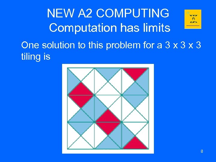 NEW A 2 COMPUTING Computation has limits One solution to this problem for a