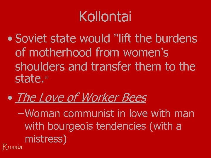 Kollontai • Soviet state would 