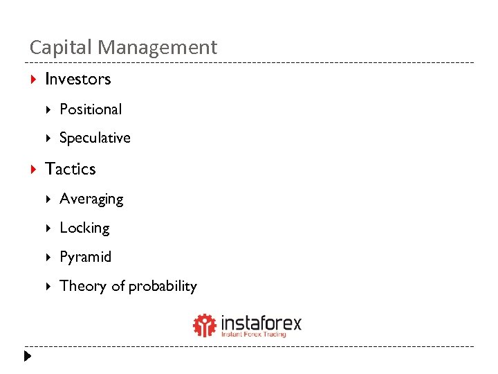 Capital Management Investors Positional Speculative Tactics Averaging Locking Pyramid Theory of probability 