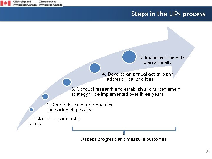 Steps in the LIPs process 5. Implement the action plan annually 4. Develop an