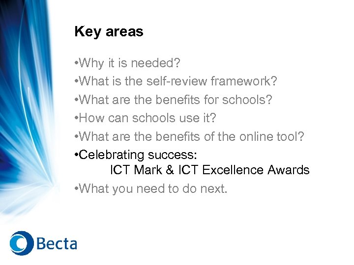 Key areas • Why it is needed? • What is the self-review framework? •