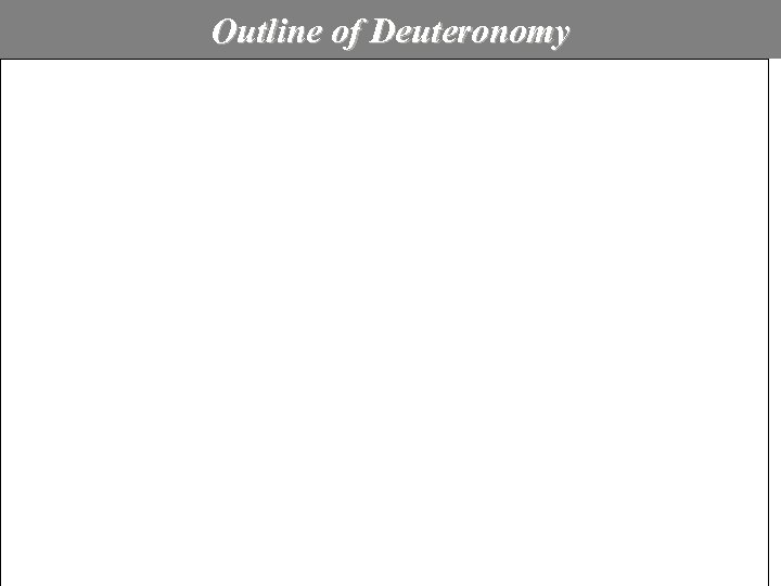 Outline of Deuteronomy 