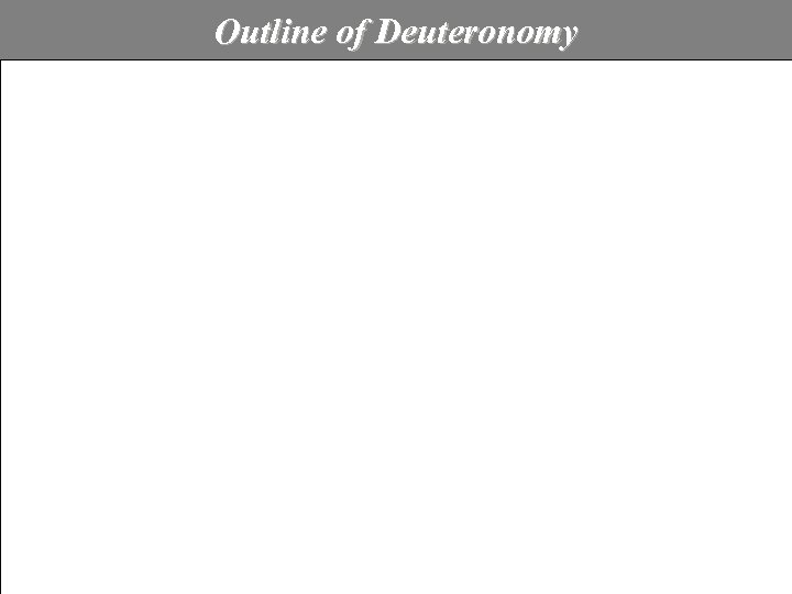 Outline of Deuteronomy 