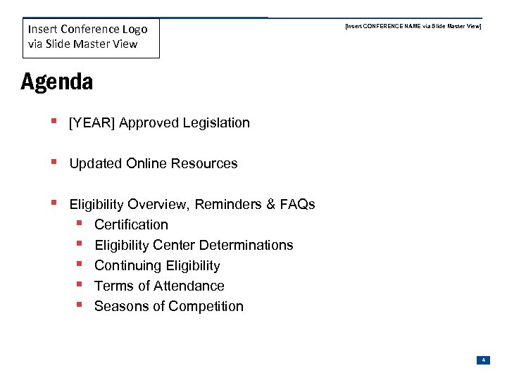 Insert Conference Logo via Slide Master View [Insert CONFERENCE NAME via Slide Master View]